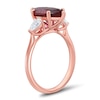 Thumbnail Image 2 of Marquise-Cut Lab Created Ruby and 0.45 CT. T.W. Pear-Shaped Certified Lab-Grown Diamond Ring in 10K Rose Gold (F/SI2)