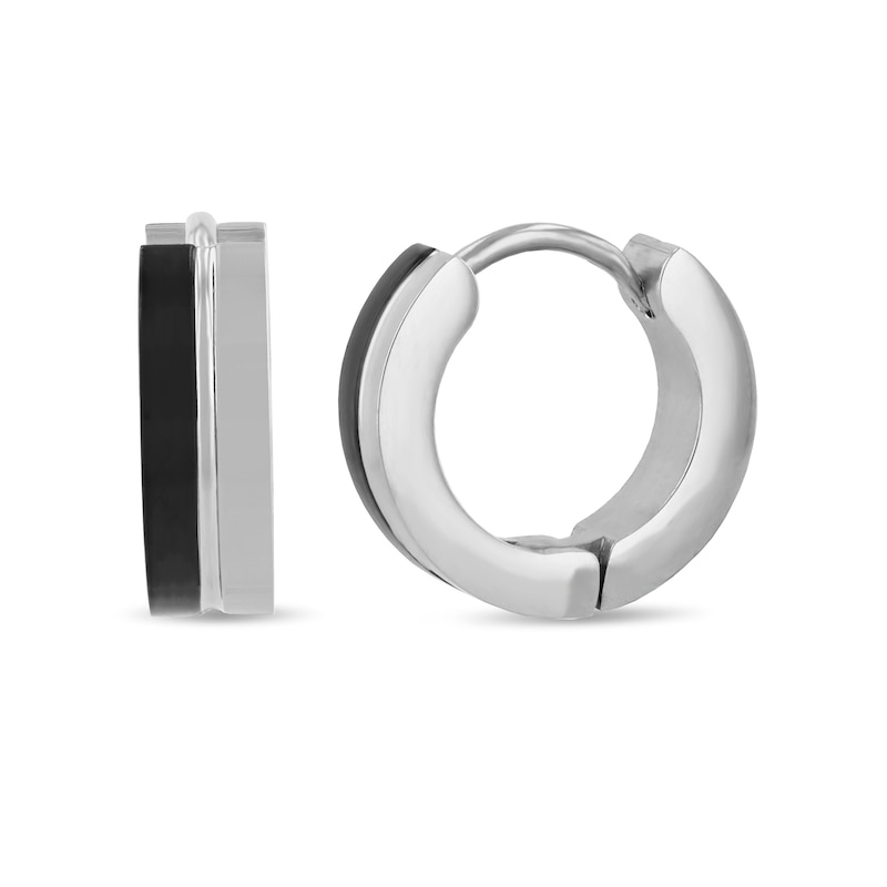 Huggie Hoop Earrings in Two-Tone Stainless Steel
