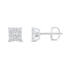 Thumbnail Image 2 of 0.50 CT. T.W. Certified Lab-Grown Diamond Square Frame Stud Earrings in 10K White Gold (F/SI2)