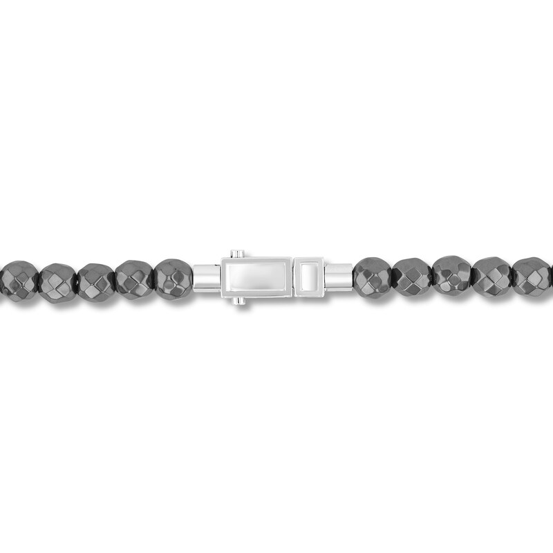 Main Image 3 of Hematite Bead Strand Necklace in Stainless Steel - 20”