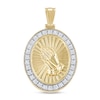 Thumbnail Image 1 of 0.69 CT. T.W. Certified Lab-Grown Diamond Frame Oval Praying Hands Necklace Charm in 10K Gold (F/VS2)