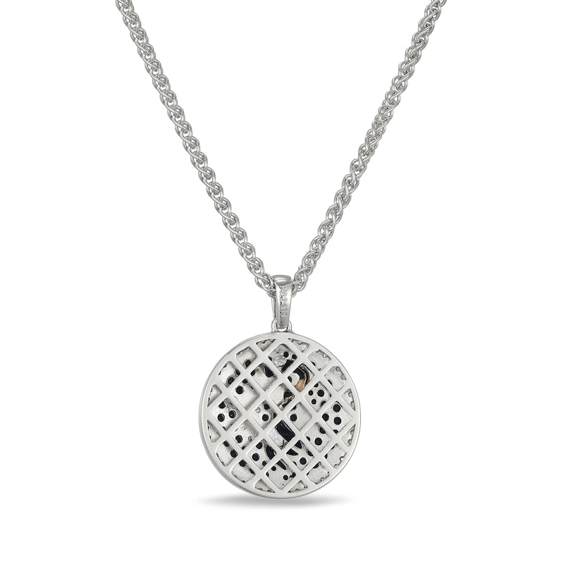 0.80 CT. T.W. Black and White Diamond Frame Snake Pendant in Sterling Silver and 10K Gold - 20"