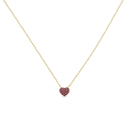 Lab-Created Ruby Heart Necklace in 10K Gold
