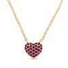 Thumbnail Image 2 of Lab-Created Ruby Heart Necklace in 10K Gold