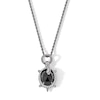 Thumbnail Image 1 of Limor Mindful Jewellery Onyx and 0.115 CT. T.W. Diamond Turtle Pendant in Black Rhodium-Plated Sterling Silver