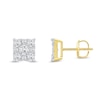Thumbnail Image 2 of 1.00 CT. T.W. Certified Lab-Grown Diamond Square Frame Stud Earrings in 10K Gold (F/SI2)