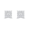 Thumbnail Image 3 of 1.00 CT. T.W. Certified Lab-Grown Diamond Square Frame Stud Earrings in 10K Gold (F/SI2)