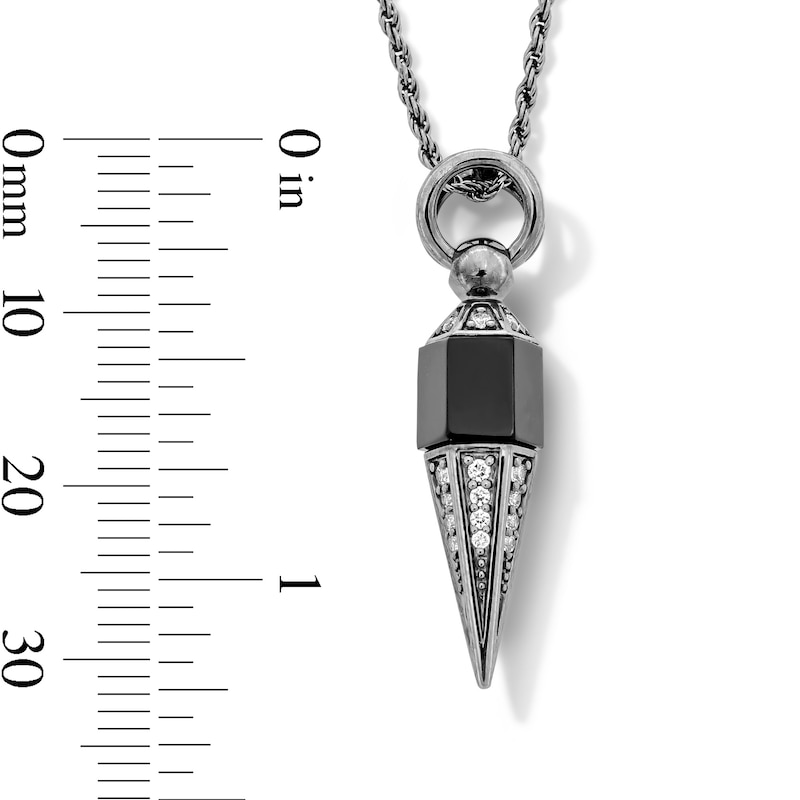 Main Image 3 of Limor Mindful Jewellery Black Onyx and 0.18 CT. T.W. Diamond Pendant in Black Rhodium-Plated Sterling Silver - 26”