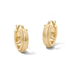 Thumbnail Image 1 of Stepped Tube Hoop Earrings in Hollow 10K Gold