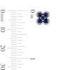 Thumbnail Image 3 of Vera Wang Love Collection Blue Sapphire and 0.085 CT. T.W. Diamond Frame Clover Stud Earrings in Sterling Silver