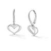 Thumbnail Image 1 of Vera Wang Love Collection 0.085 CT. T.W. Diamond Heart Drop Earrings in Sterling Silver