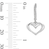 Thumbnail Image 3 of Vera Wang Love Collection 0.085 CT. T.W. Diamond Heart Drop Earrings in Sterling Silver