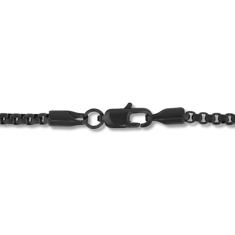 Main Image 3 of 0.20 CT. T.W. Black Diamond Cross Pendant in Black and Rose-Tone Ion-Plated Stainless Steel - 24”