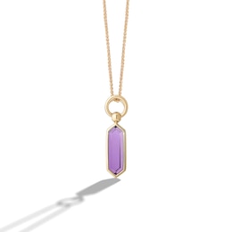 Limor Mindful Jewellery Guidestones Elongated Hexagon Amethyst Pendant in 10K Gold