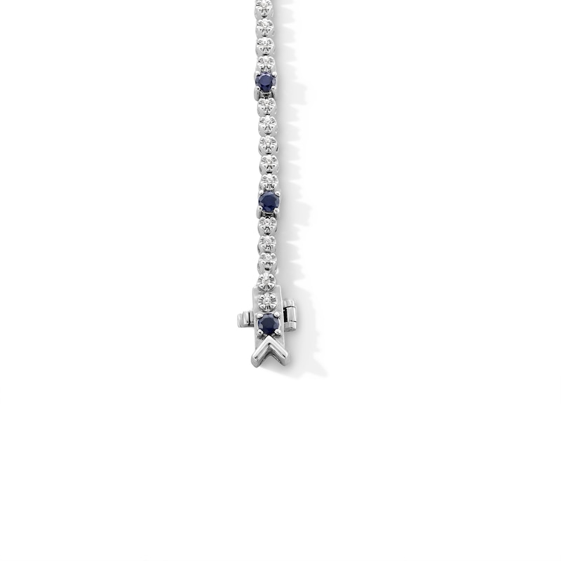 Main Image 3 of Vera Wang Love Collection 0.23 CT. T.W. Diamond and Blue Sapphire Tennis Bracelet in Sterling Silver