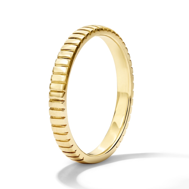Stackable Ribbed Ring in 10K Gold