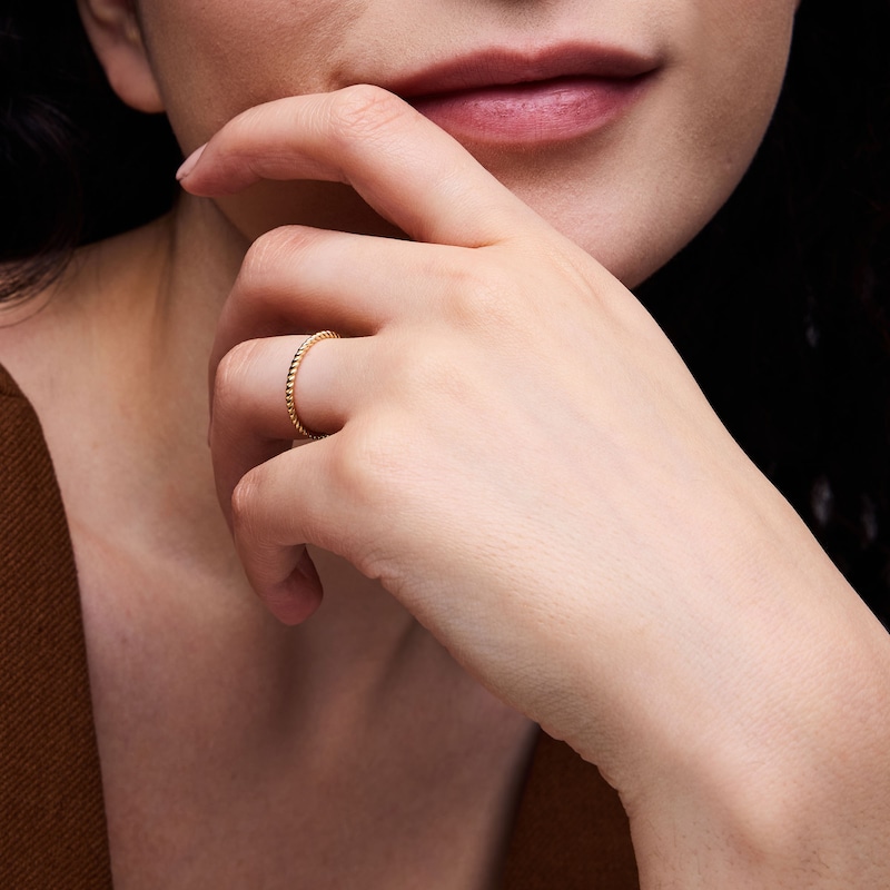 Stackable Rope Twist Ring in 10K Gold