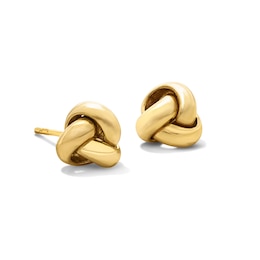 Love Knot Stud Earrings in Hollow 10K Gold