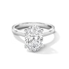 Thumbnail Image 1 of 3.115 CT. T.W. Oval Certified Lab-Grown Diamond Hidden Frame Engagement Ring in 14K White Gold (F/VS2)
