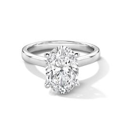 3.115 CT. T.W. Oval Certified Lab-Grown Diamond Hidden Frame Engagement Ring in 14K White Gold (F/VS2)