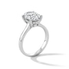 Thumbnail Image 2 of 3.115 CT. T.W. Oval Certified Lab-Grown Diamond Hidden Frame Engagement Ring in 14K White Gold (F/VS2)