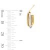 Thumbnail Image 3 of 16.0mm Two-Tone Crossover Paper Clip Link J-Hoop Earrings in Hollow 10K Gold