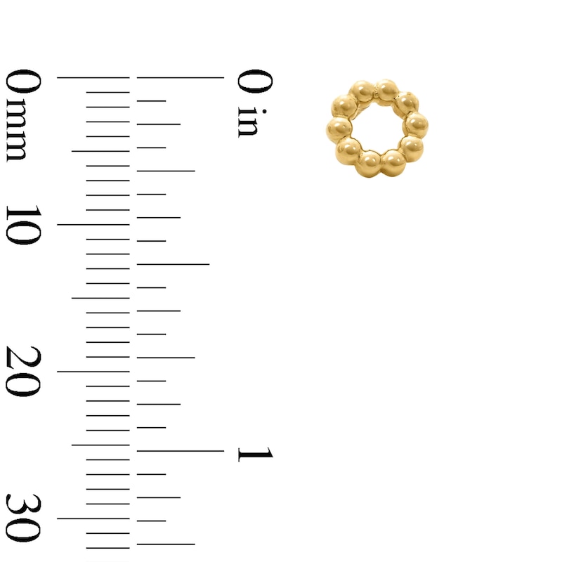 Beaded Circle Stud Earrings in Solid 10K Gold