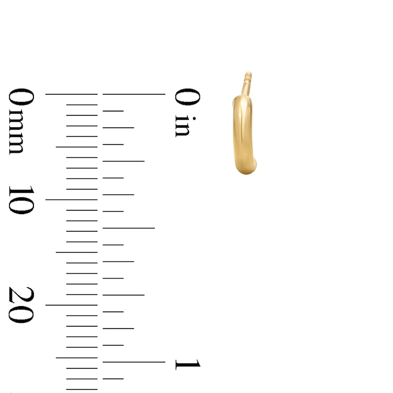 Quarter-Hoop Stud Earrings in Hollow 10K Gold