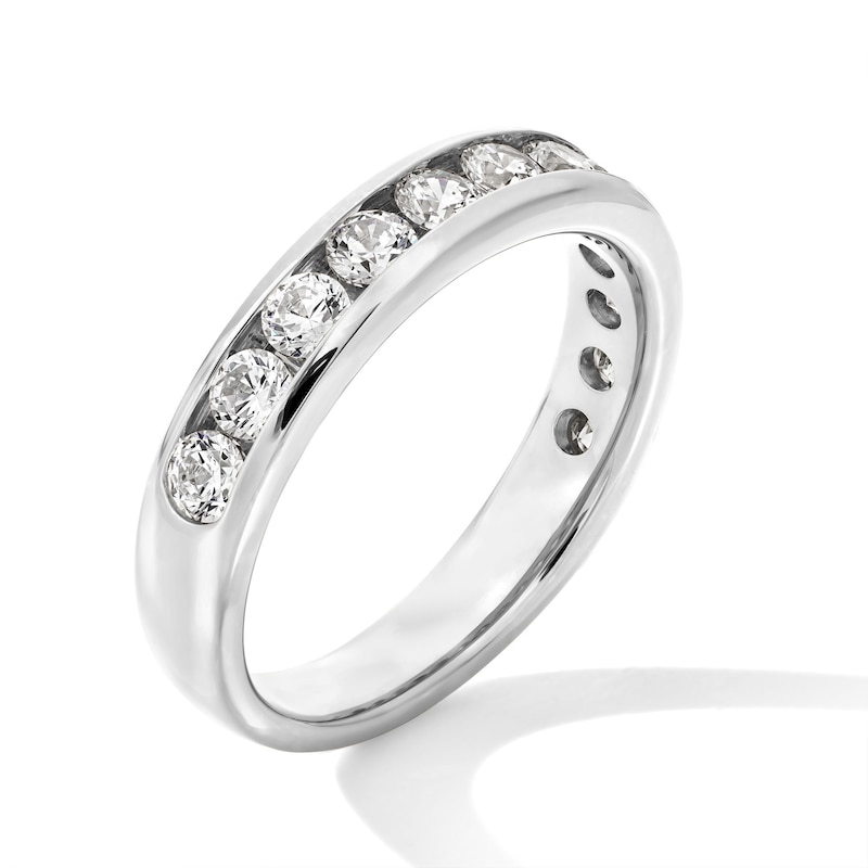 Main Image 3 of 1.00 CT. T.W. Channel-Set Diamond Anniversary Band in 14K White Gold