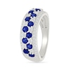 Thumbnail Image 2 of Blue and White Lab-Created Sapphire Fashion Ring in Sterling Silver