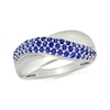 Thumbnail Image 1 of Blue Lab-Created Sapphire Crossover Fashion Band in Sterling Silver