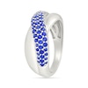 Thumbnail Image 2 of Blue Lab-Created Sapphire Crossover Fashion Band in Sterling Silver