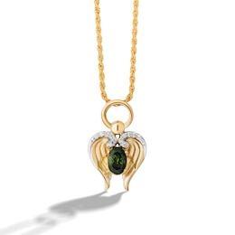 Limor Mindful Jewellery Archangels Tourmaline and 0.04 CT. T.W. Diamond Pendant in Sterling Silver with 24K Gold Plate