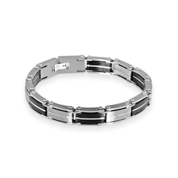 9.5mm Two-Tone Stainless Steel Link Bracelet - 8.0"