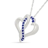 Thumbnail Image 2 of Blue Lab-Created Sapphire Double Heart Infinity Pendant in Sterling Silver