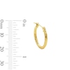 Thumbnail Image 4 of 18.0mm Textured Hoop and Ball Post Earrings Set in Hollow 10K Gold