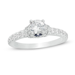 Previously Owned - Vera Wang Love Collection 0.95 CT. T.W. Diamond Collar Engagement Ring in 14K White Gold