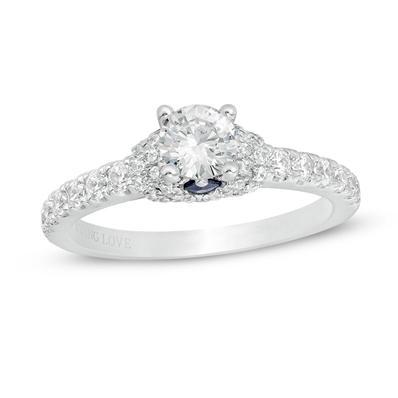 Previously Owned - Vera Wang Love Collection 0.95 CT. T.W. Diamond Collar Engagement Ring in 14K White Gold