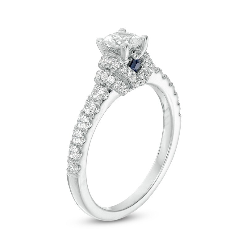 Previously Owned - Vera Wang Love Collection 0.95 CT. T.W. Diamond Collar Engagement Ring in 14K White Gold