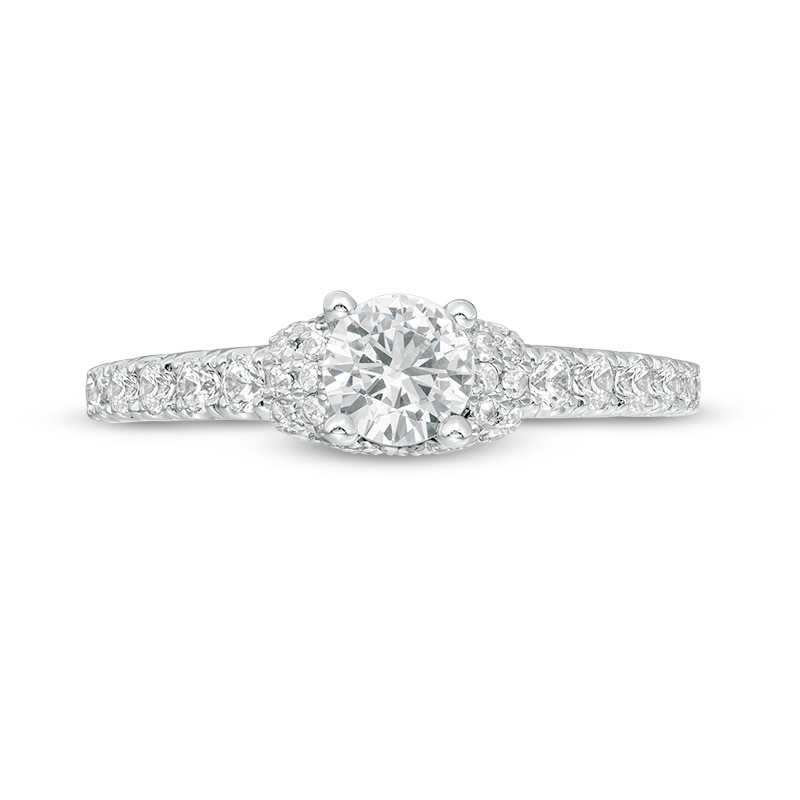 Previously Owned - Vera Wang Love Collection 0.95 CT. T.W. Diamond Collar Engagement Ring in 14K White Gold