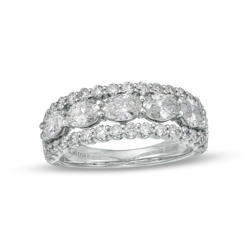 Previously Owned - TRUE Lab-Grown Diamonds by Vera Wang Love 1.95 CT. T.W. Triple-Row Anniversary Band in 14K White Gold