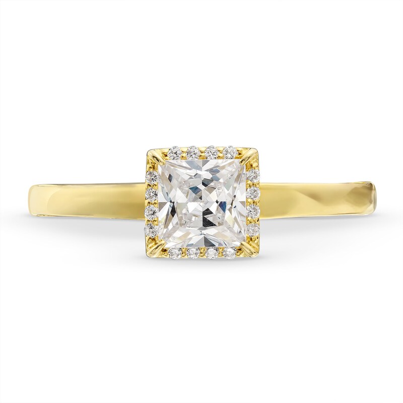 Previously Owned - 1.00 CT. T.W. Princess-Cut Diamond Frame Engagement Ring in 14K Gold (I/I2)