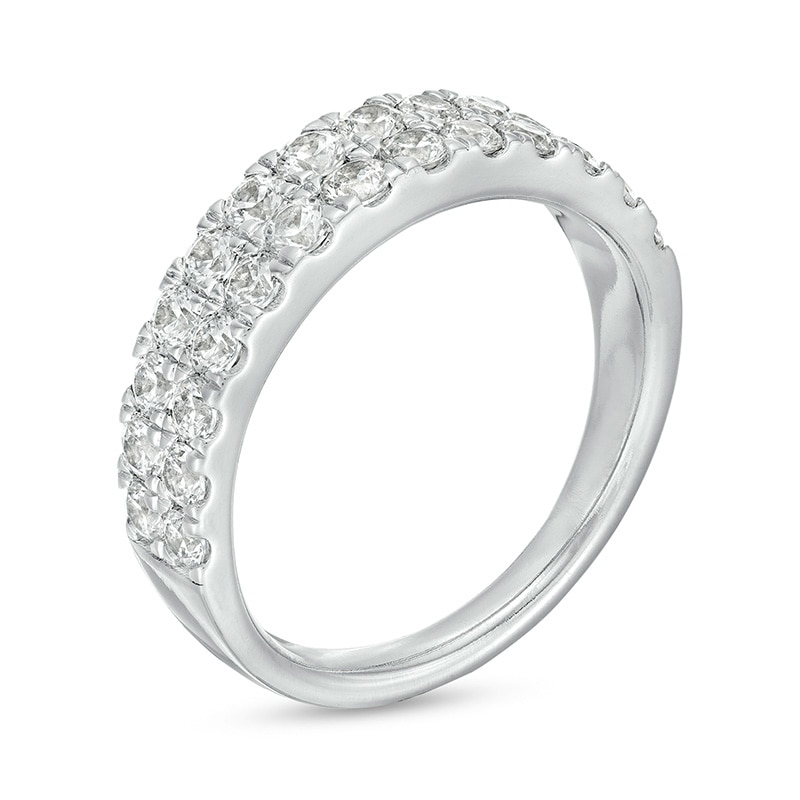 Previously Owned - 1.25 CT. T.W. Diamond Double Row Anniversary Band in 10K White Gold