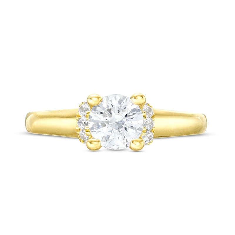 Previously Owned - Vera Wang Love Collection 1.09 CT. T.W. Diamond Collar Engagement Ring in 14K Gold