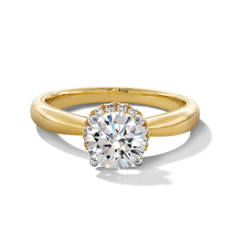 Previously Owned - 1.40 CT. T.W. Certified Lab-Grown Diamond Frame Engagement Ring in 14K Gold (F/SI2)