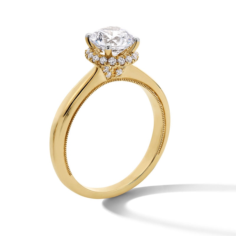 Previously Owned - 1.40 CT. T.W. Certified Lab-Grown Diamond Frame Engagement Ring in 14K Gold (F/SI2)