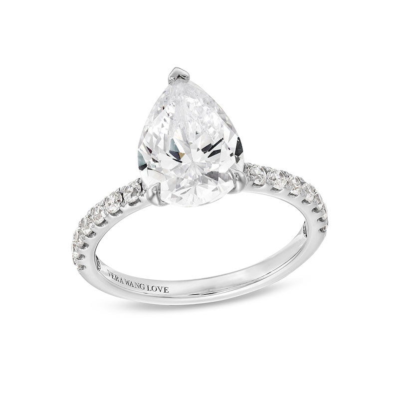 Previously Owned - TRUE Lab-Grown Diamonds by Vera Wang Love 2.23 CT. T.W. Pear-Shaped Engagement Ring in 14K White Gold (F/VS2)