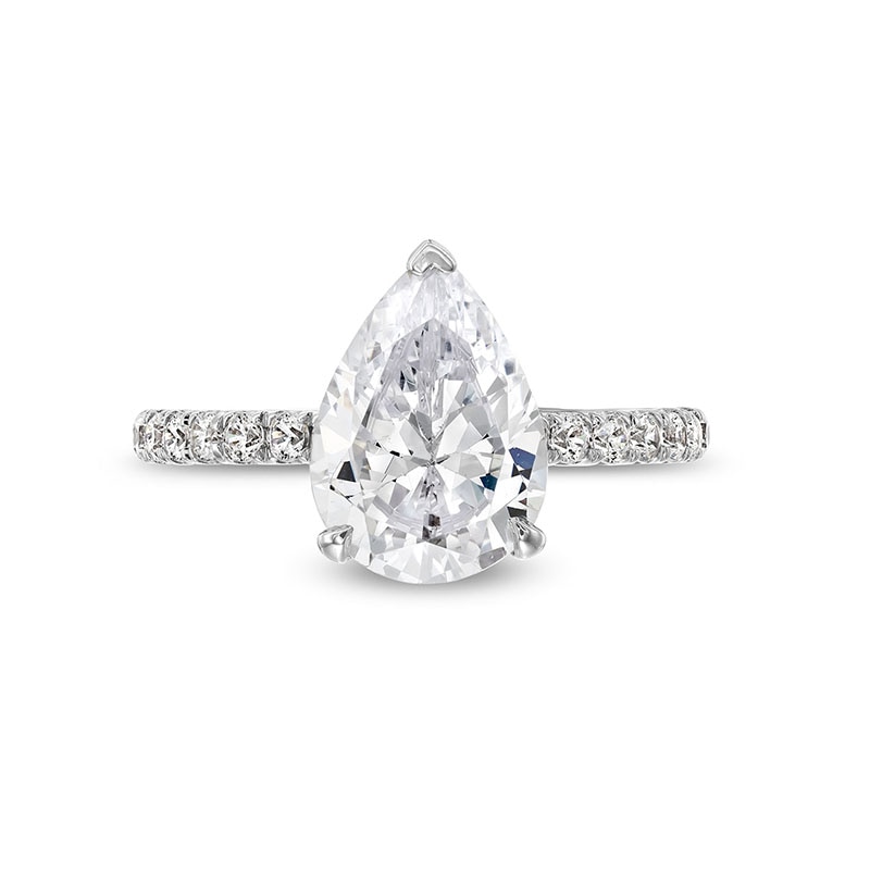 Previously Owned - TRUE Lab-Grown Diamonds by Vera Wang Love 2.23 CT. T.W. Pear-Shaped Engagement Ring in 14K White Gold (F/VS2)