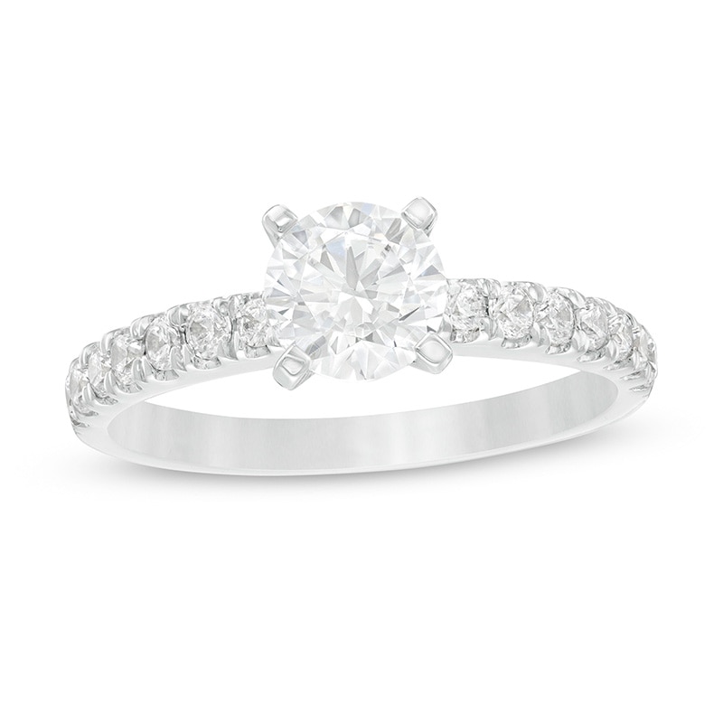 Previously Owned - 1.40 CT. T.W. Lab-Grown Diamond Engagement Ring in 14K White Gold (F/SI2) Size 6