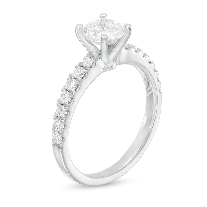 Previously Owned - 1.40 CT. T.W. Lab-Grown Diamond Engagement Ring in 14K White Gold (F/SI2) Size 6